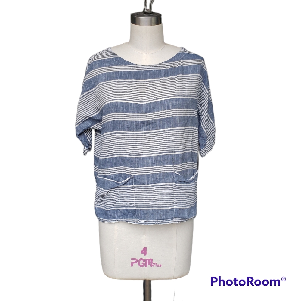 Zara Woman's Striped Short Sleeve Top